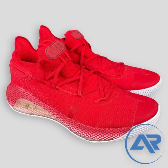 Under Armour Curry 6 Team Red Basketball Shoes Men's Sizes 3022893-605 - Picture 1 of 7